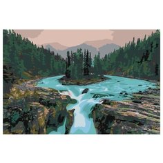 Водопад Sunwapta falls Канада Раскраска картина по номерам на холсте Z-AB393 40х60
