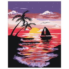 Багряный закат Раскраска по номерам на холсте Живопись по номерам RA137 40х50