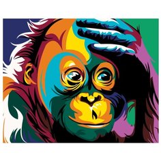 Удивление радужной обезьяны Раскраска по номерам на холсте Живопись по номерам PA129 40х50