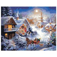 Рождественский вечер Раскраска картина по номерам на холсте Z-AB608 40х50