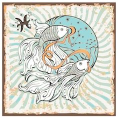 Созвездие рыб Раскраска по номерам на холсте Живопись по номерам KTMK-57895 40х40