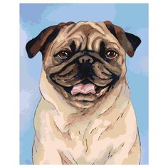 Мопс Раскраска картина по номерам на холсте A595 40х50