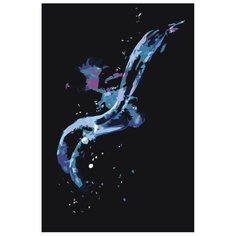 Женский силуэт в синих оттенках Раскраска картина по номерам на холсте RO175 40х60