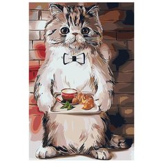 Официант Раскраска картина по номерам на холсте Z-AB73 40х60