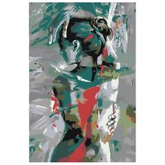 Женская фигура в бирюзовых оттенках Раскраска картина по номерам на холсте RO162 40х60