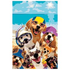 Щенки на море Раскраска по номерам на холсте Живопись по номерам A457 40х60