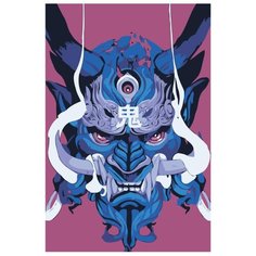 Японская маска демона Раскраска картина по номерам на холсте Z-AB654 40х60