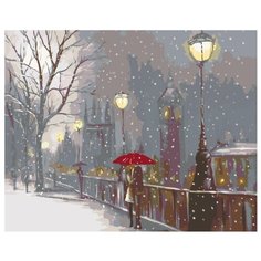 Первый снег Раскраска по номерам на холсте Живопись по номерам RO13 40х50