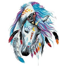 Красочная лошадь Раскраска по номерам на холсте Живопись по номерам PA124 40х60