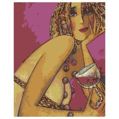 Девушка с бокалом вина Раскраска картина по номерам на холсте Z-AB724 40х50