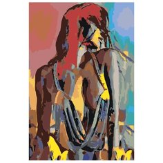 Радужная обнаженная девушка Раскраска картина по номерам на холсте RO205 40х60