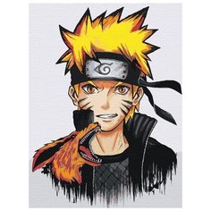 Наруто и Курама. Аниме Раскраска картина по номерам на холсте AAAA-RS055 30х40