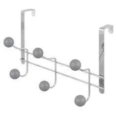 Вешалка на дверь 28х12х20 см EL Casa Серая 6 крючков