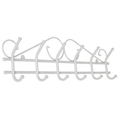 ВНА 201 БС Вешалка "Ажур" 71 см, с 6-ю крючками, настенная, цвет белое серебро "Антик" ЗМИ