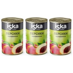 НАБОР 3шт Персики половинки консервированные в сиропе (3 шт. по 425г) ISKA