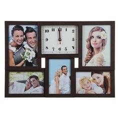 Часы настенные Простые Решения с фоторамкой, 42х29см, плавный ход, 1хАА, пластик, стекло, цвет коричневый