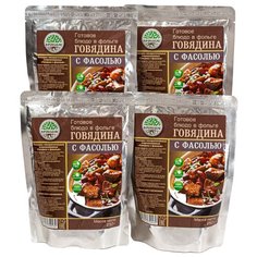 Готовое блюдо "Говядина с фасолью" 250 г. (Кронидов) Коробка 4шт*250гр, 1кг