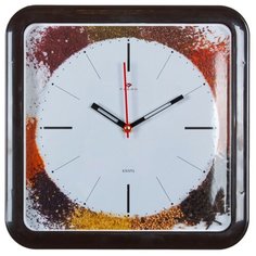 Часы настенные "Карта специй" квадрат 29х29см, корпус темно-коричневый, 7667-83 Рубин