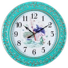 Часы настенные "Прованс" круг d=35 см, корпус бирюзовый с медью, 3524-004 Рубин