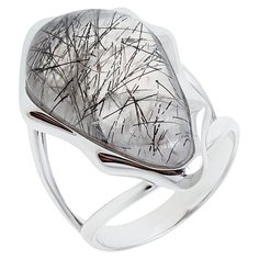 Balex Кольцо 1436930170 из серебра 925 пробы с рутиловым кварцем природным, размер 17