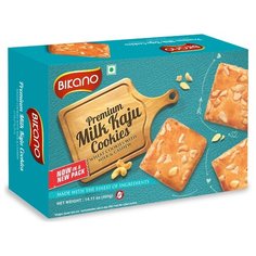 Печенье молочное с кешью (MILK KAJU), картонная коробка, 400 г Bikano