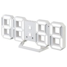 Часы-будильник Perfeo LED "LUMINOUS 2", белый корпус / белая подсветка (PF-6111)