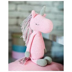 2724095 Амигуруми: Мягкая игрушка Единорожик Олби, набор для вязания, 10*4*14 см Арт Узор