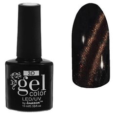 Гель-лак для ногтей Luazon 3D Gel color, 10 мл, 28-055 тёмно-коричневый блестки