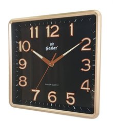Настенные часы квадратные объемные цифры со светонакопителем Gastar 3053 BC темный циферблат размер 28х26 см