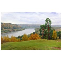 Алмазная мозаика Molly 40х50 см квадратные элементы без подрамника Бузин. Осень на Оке