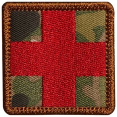 Нашивка (шеврон патч patch) "Медицинский крест", вышивка на липучке, 5 x 5 см, мультикам Teamzlo Workshop