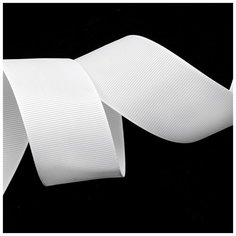 Лента Ideal репсовая в рубчик шир.38мм цв. 029 белый уп.27,42м