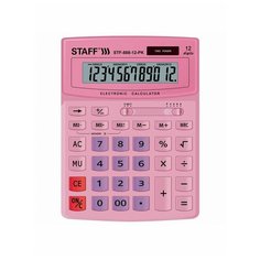 Калькулятор бухгалтерский STAFF STF-888-12 розовый