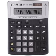 Калькулятор бухгалтерский STAFF STF-888-12 черный/серебристый