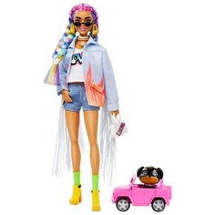 Кукла Barbie Экстра с радужными косичками, 30 см, GRN29