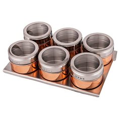 Agness Набор для специй на магнитах 912-025 серебристый/бронзовый