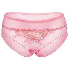 Le Cabaret Трусы слипы средней посадки с вышивкой Амьен, размер 38-48, розовый/бежевый