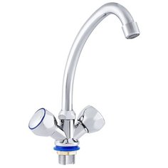 Смеситель для кухни (мойки) FAUZT FZ-211-A11 двухрычажный сере6ристый