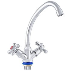 Смеситель для кухни (мойки) FAUZT FZ-211-A54 двухрычажный сере6ристый