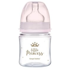 Canpol Babies Бутылочка антиколиковая с широким горлом PP EasyStart Royal Baby, 120 мл, с рождения, розовый