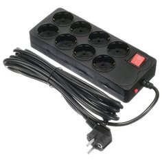 Сетевой фильтр Buro 800SH-5-B 5м (8 розеток) черный (коробка)