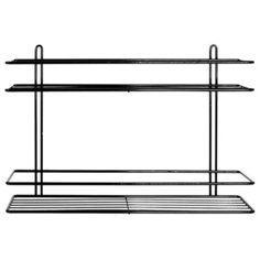 Консулл / Полка для ванной комнаты "Консулл", 2-ярусная,цвет Черный Прямая, 400х100х275 мм