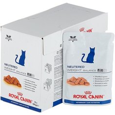 Влажный корм для стерилизованных кошек Royal Canin Neutered Weight Balance, мясное ассорти 12 шт. х 100 г (кусочки в соусе)