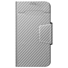 Чехол-подставка Deppa Wallet Fold M для смартфонов 4.3- 5.5, серый карбон