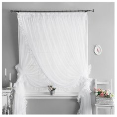 Тюль PASIONARIA "Винтаж Белый" на шторной ленте, 400х270 см - 1 шт.