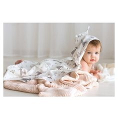 Простынка с уголком муслиновая (для купания) Amarobaby Bath time 120х70 Зоопарк
