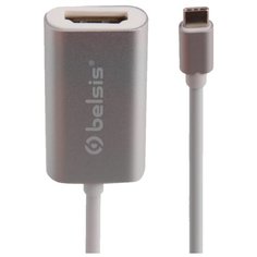 Кабель-адаптер Belsis BW8909 USB Type C (m) - HDMI (f), 0,15 м, серебристый