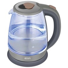 Чайник электрический Econ ECO-1732KE из термостойкого стекла с LED подсветкой, 1.7л, 1850 Вт