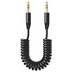 Аудиокабель AUX Deppa 3.5мм-3.5мм, витой, 2м, черный