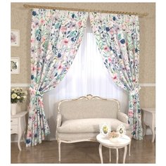 Комплект штор с подхватами, 145*260 см, штора 2 шт, подхват 2 шт. Сирень